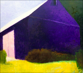 Deep Purple Barn by Wolf Kahn